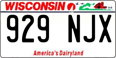 WI license plate 929NJX