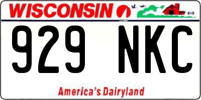 WI license plate 929NKC