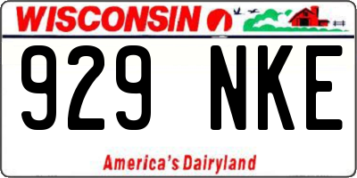 WI license plate 929NKE