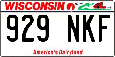 WI license plate 929NKF