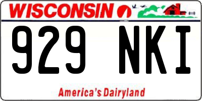 WI license plate 929NKI
