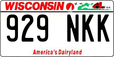 WI license plate 929NKK