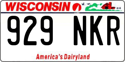 WI license plate 929NKR