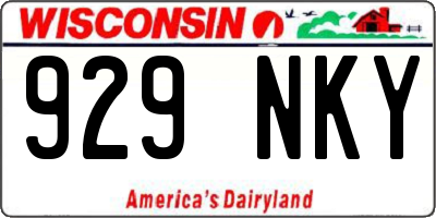 WI license plate 929NKY