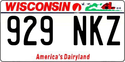 WI license plate 929NKZ