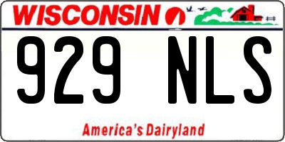 WI license plate 929NLS
