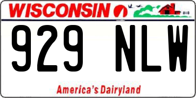 WI license plate 929NLW