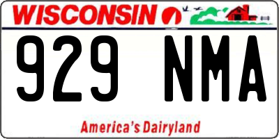 WI license plate 929NMA
