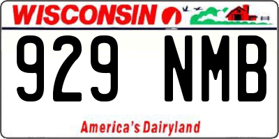 WI license plate 929NMB