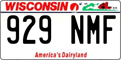 WI license plate 929NMF