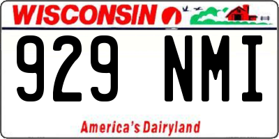 WI license plate 929NMI