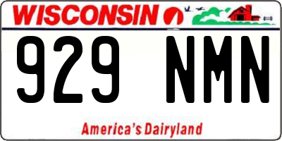 WI license plate 929NMN
