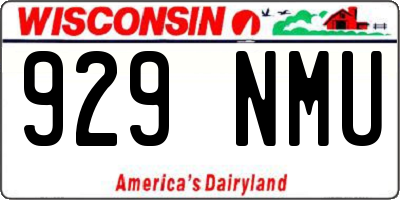 WI license plate 929NMU