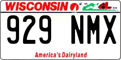 WI license plate 929NMX