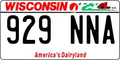 WI license plate 929NNA