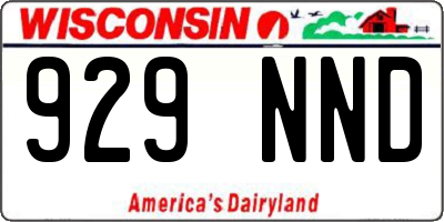 WI license plate 929NND