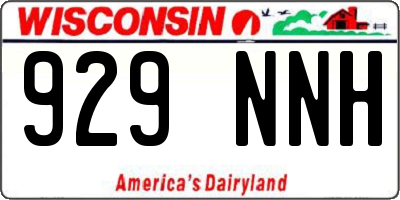 WI license plate 929NNH
