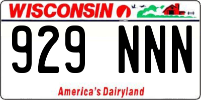 WI license plate 929NNN