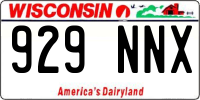 WI license plate 929NNX