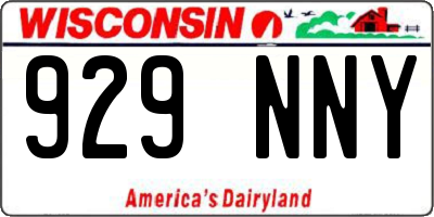 WI license plate 929NNY