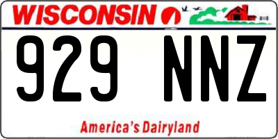 WI license plate 929NNZ
