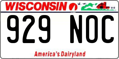WI license plate 929NOC