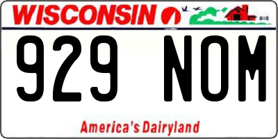 WI license plate 929NOM