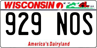 WI license plate 929NOS