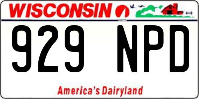WI license plate 929NPD