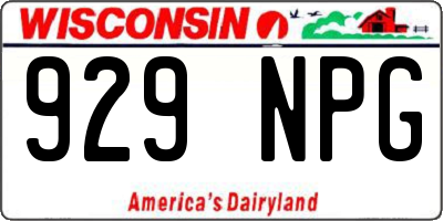 WI license plate 929NPG
