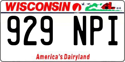 WI license plate 929NPI