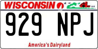 WI license plate 929NPJ