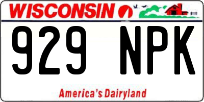 WI license plate 929NPK