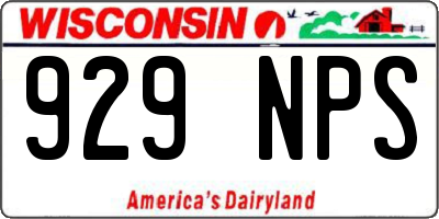 WI license plate 929NPS
