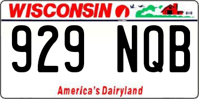 WI license plate 929NQB