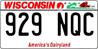 WI license plate 929NQC
