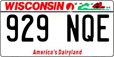 WI license plate 929NQE