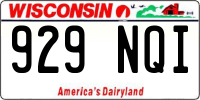 WI license plate 929NQI
