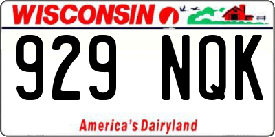 WI license plate 929NQK