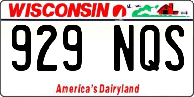 WI license plate 929NQS