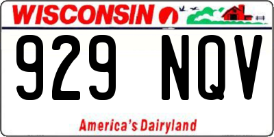 WI license plate 929NQV