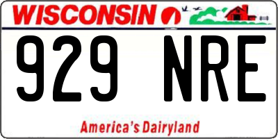 WI license plate 929NRE