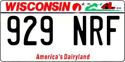 WI license plate 929NRF