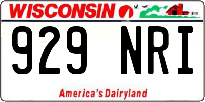 WI license plate 929NRI