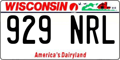 WI license plate 929NRL