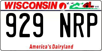 WI license plate 929NRP