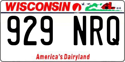 WI license plate 929NRQ