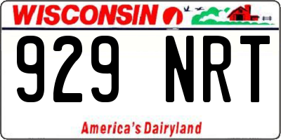 WI license plate 929NRT