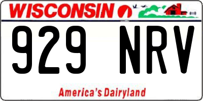 WI license plate 929NRV