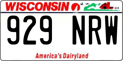 WI license plate 929NRW